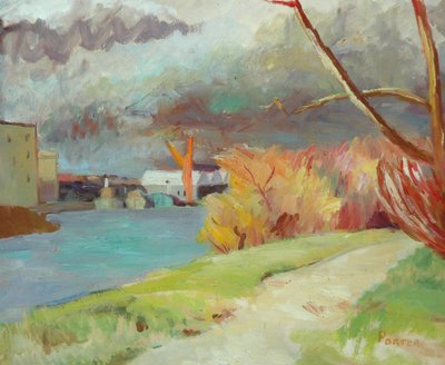 A folyó Kew-nél alkotó: Frederick James Porter